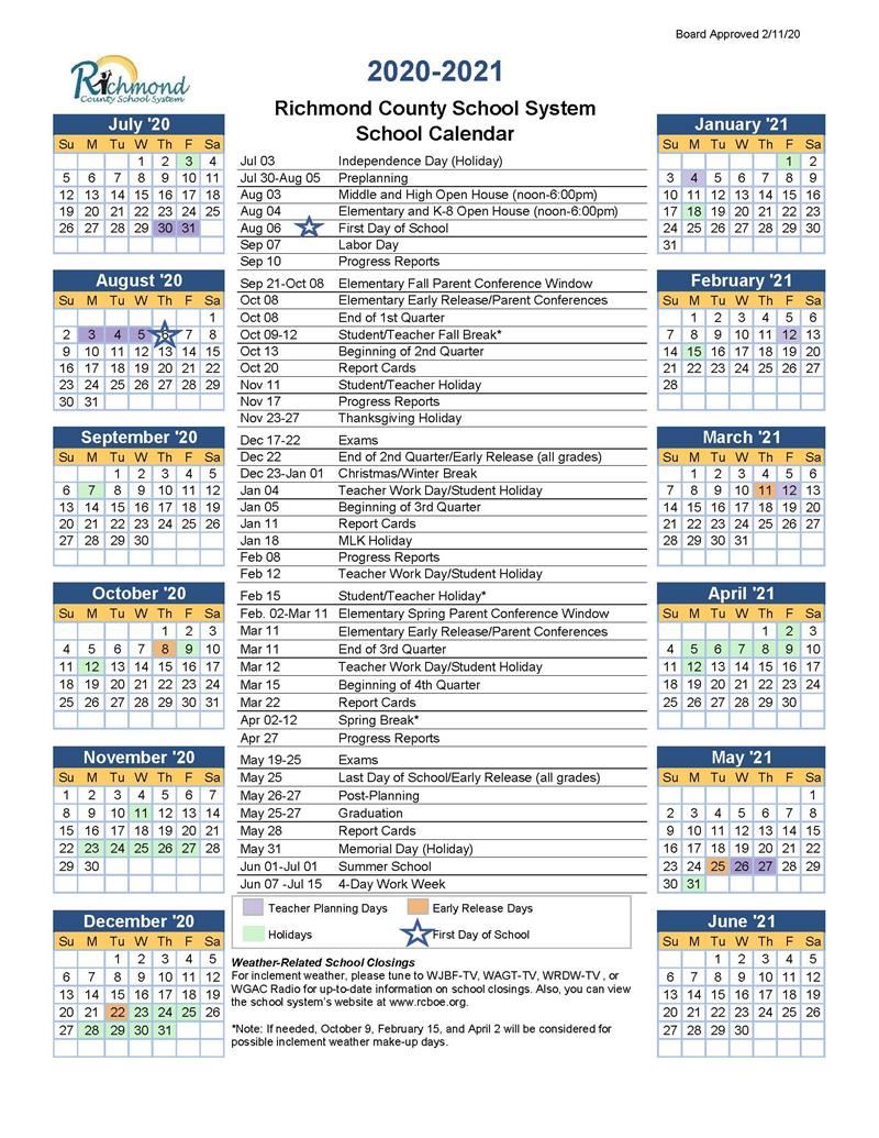 Richmond Public Schools Calendar 2021 2022 Printable March